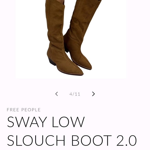 Free People Shoes - 💋💋Free People Brand, Brown SUEDE Sway Low Slouch Boots TRENDY  💃💃